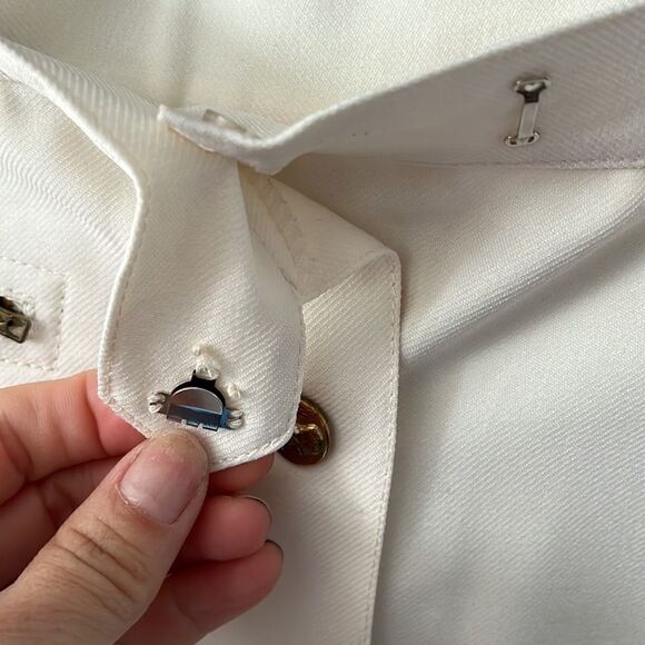 Breckinridge vintage ivory white front button skirt Sz-8 - Picture 4 of 7